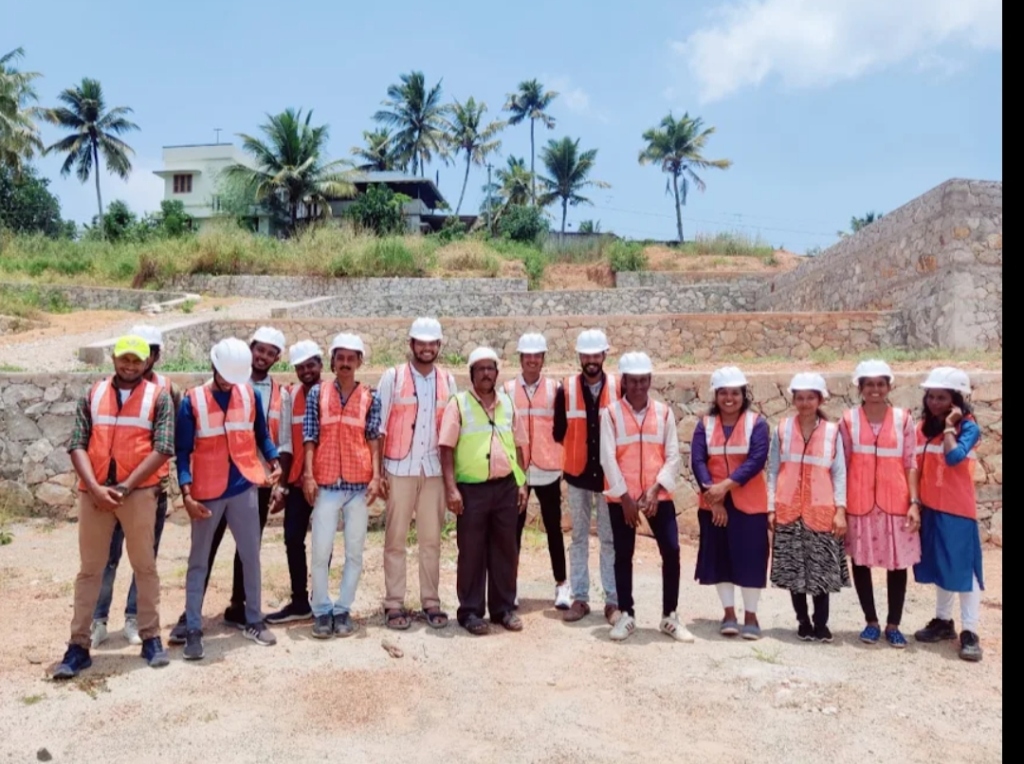 GreatSkill civil engineering students and trainers posing on site